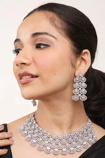 Pink Silver Rhodium N.Set