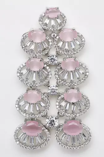 Pink Silver Rhodium N.Set