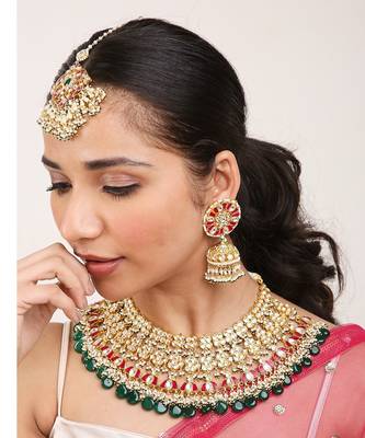 Green Gold Rhodium Kundan Set 1