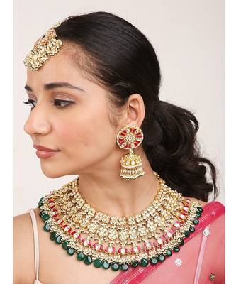 Green Gold Rhodium Kundan Set 2