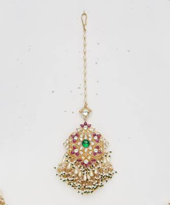 Green Gold Rhodium Kundan Set 5