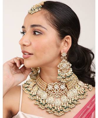 Green Gold Rhodium Kundan Set 2