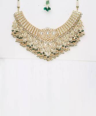 Green Gold Rhodium Kundan Set 7