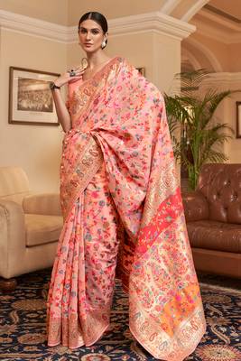 Kashifa Pashmina Work Cotton Silk Saree With Blouse 1