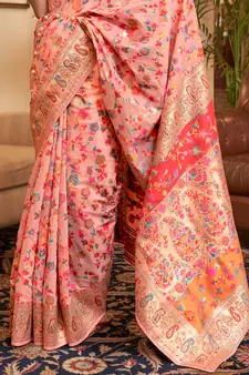Kashifa Pashmina Work Cotton Silk Saree With Blouse