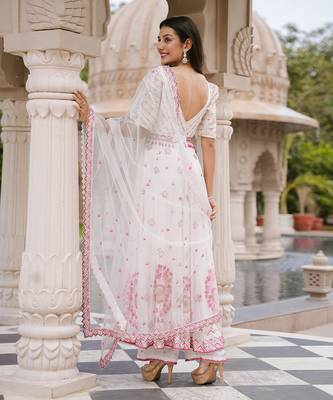 Icy Pink Anarkali Set 4