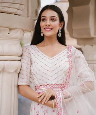 Icy Pink Anarkali Set 5