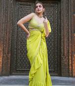 Green Drape Saree