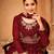 Maroon embroidered georgette salwar