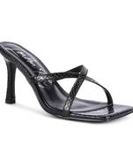 Croc Cross Strap Slider Sandals in Black