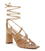 Strings Attach Braided Tie Up Block Heeled Sandal
