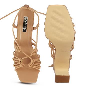 Strings Attach Braided Tie Up Block Heeled Sandal
 5