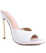 High Heeled Sliders Sandals in White