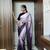 WINE PRINTED READY TO WEAR SATIN SAREE WITH BLOUSE