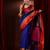 Royal Blue Cotton Silk Handwoven Saree With Contrast Borders And Pallu