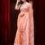Peach Silk Cotton Handwoven Jamdani Saree With Floral Borders And Paisley Pallu