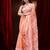 Peach Silk Cotton Handwoven Jamdani Saree With Floral Borders And Paisley Pallu