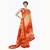 Orange embroidered georgette saree with blouse