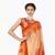 Orange embroidered georgette saree with blouse