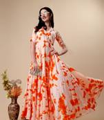 Purple embroidered georgette salwar