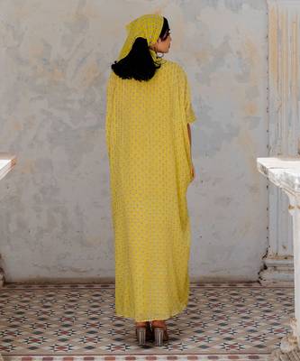 Moss Green Georgette Floral Booti Kaftan 3