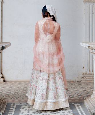Ivory Georgette Embroidered Anarkali Set 3