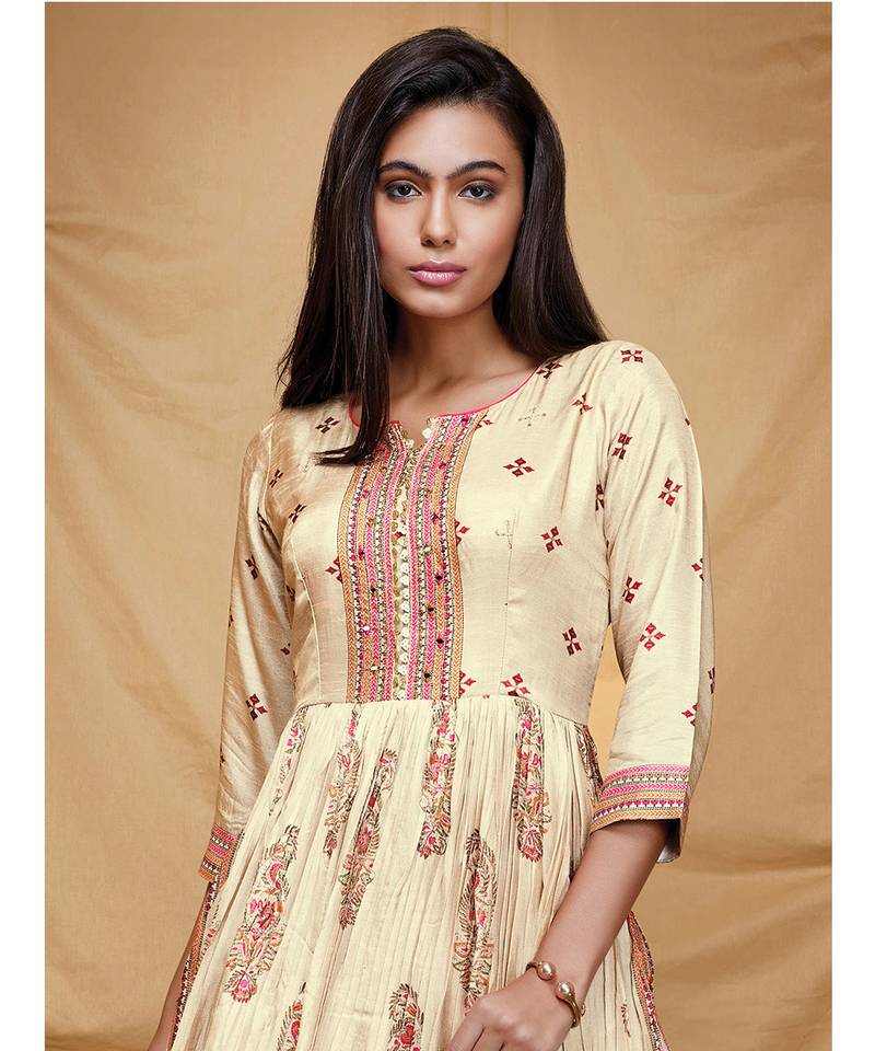 Designer casual Offwhite Dola Silk Gown