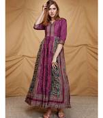 Designer casual Purple Dola Silk Gown