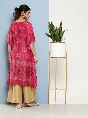 Pink printed silk kurtas-and-kurtis 3