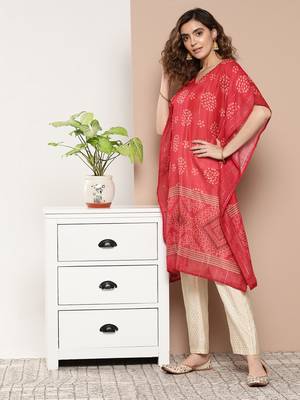 Red printed silk kurtas-and-kurtis 3