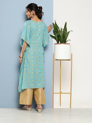 Blue printed cotton kurtas-and-kurtis 3