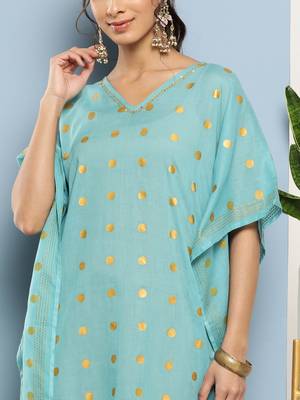 Blue printed cotton kurtas-and-kurtis 5