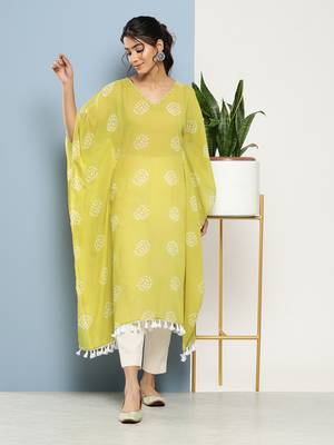 Green printed cotton kurtas-and-kurtis 2