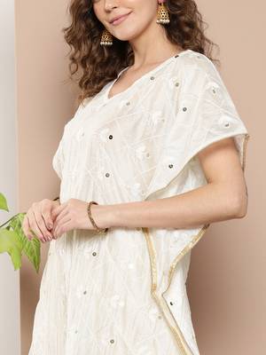 White printed chanderi kurtas-and-kurtis 5