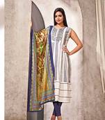 White Colour Cotton Kurti With Digital Print And Mirror Work For Fancy Looks
