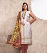White Colour Cotton Kurti With Digital Print And Mirror Work For Fancy Looks