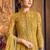 Mustard Embroidered Net Salwar Up To 42" Size