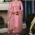 Pink Embroidered Tussar Silk Salwar Up To 42" Size
