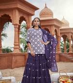 Wine embroidered faux georgette salwar