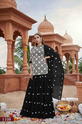 Black embroidered faux georgette salwar 2