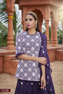 Wine embroidered faux georgette salwar 3