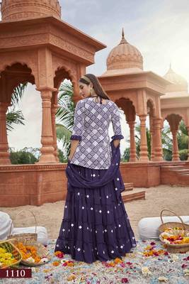 Wine embroidered faux georgette salwar 4