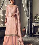 Pink Embroidered Cotton Salwar Up To 42" Size