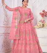 Pink Colour Designer Semi Stitched Anarkali Suit For Party