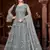 Grey Colour Semi Stitched Anarkali Suit For Party
