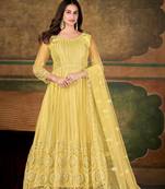Chiku Colour Designer Semi Stitched Anarkali Suit For Party
