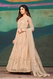 Peach Colour Semi Stitched Anarkali Suit For Party
