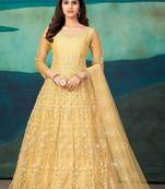 Yellow Colour Designer Semi Stitched Anarkali Suit For Party