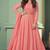 Pink Embroidered Georgette Salwar Up To 42" Size
