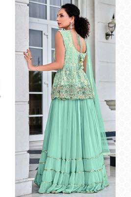 Mint Green Nikkah Sharara Suit for Women 3